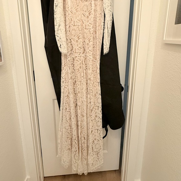 Lulu's Romance Dreamer White Lace Off-the-Shoulder Maxi Dress - Picture 9 of 10